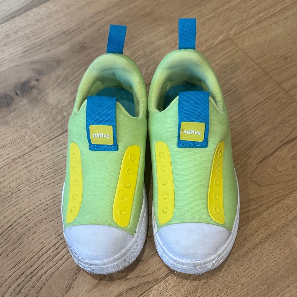 Native Kids Sneakers in Lime Green and Yellow Water too! 12T